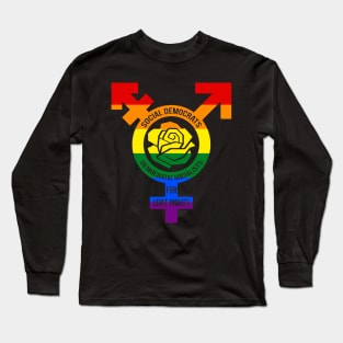 Social Democrats & Democratic Socialists for LGBT rights (Rainbow version) Long Sleeve T-Shirt